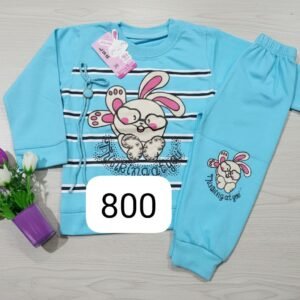 Toddler & Kids' Bunny Print Two-Piece Tracksuit – Sky Blue