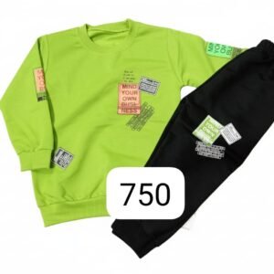 Kids Neon Green Graphic Tracksuit Set