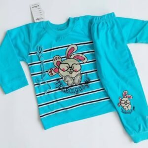 Toddler & Kids' Bunny Print Two-Piece Tracksuit – Sky Blue