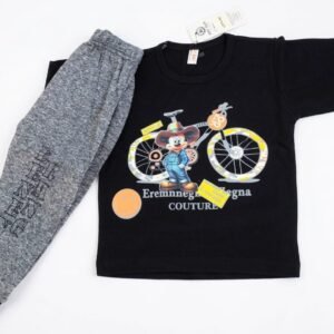 Boys' Mickey Bicycle Graphic Tee & Marled Grey Jogger Set